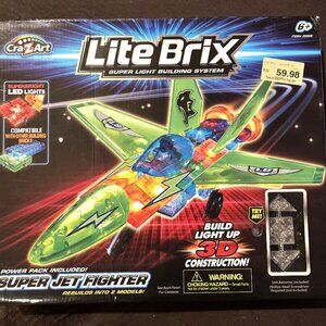 CraZArt Lite Brix Building Set Super Jet Fighter Light Up 3D NIB 2012